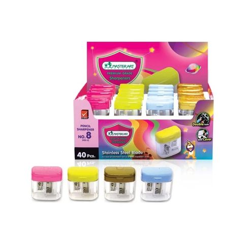 Combo 5 Gọt Bút Chì Master Cỡ 8 Có Nắp Đóng Mở - Dụng Cụ Học Tập Tiện Lợi, Thiết Kế Nhỏ Gọn, Lưỡi Kim Loại Sắc Bén