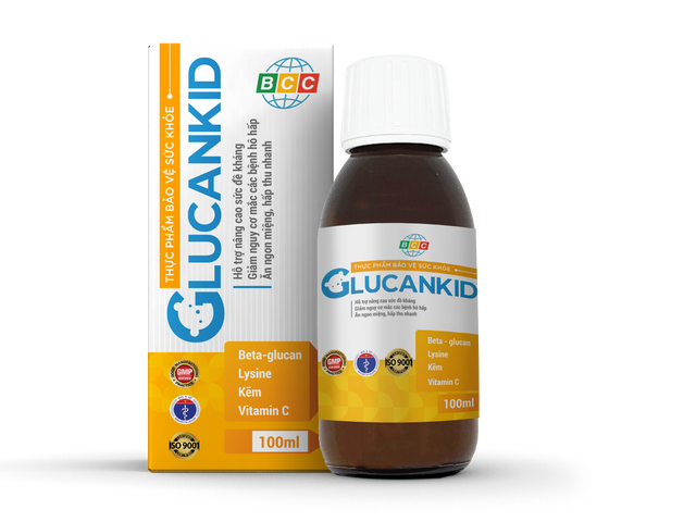 Glucankid Nước Tăng Cường Miễn Dịch Cho Trẻ - Hỗ Trợ Sức Khỏe, Vitamin C, Zinc, Dinh Dưỡng Tự Nhiên, Lọ 100ml