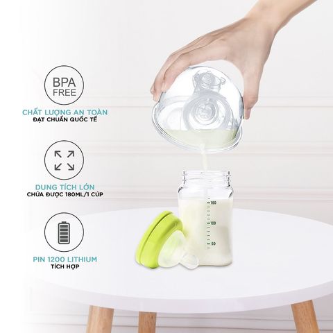Máy Hút Sữa Đôi Rảnh Tay CHIBÉ CB010 - 3 Chế Độ Thông Minh, Pin Sạc USB, Thiết Kế Nhỏ Gọn, Tiện Dụng Cho Mẹ
