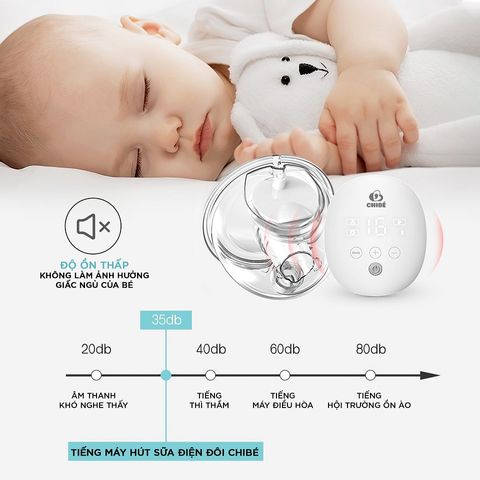 Máy Hút Sữa Đôi Rảnh Tay CHIBÉ CB010 - 3 Chế Độ Thông Minh, Pin Sạc USB, Thiết Kế Nhỏ Gọn, Tiện Dụng Cho Mẹ