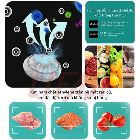 Máy Khử Mùi Tủ Lạnh Mini Công Nghệ Ozone CTFAST CY-06 - Khử Trùng 360 Độ, Pin 1200mAh, Loại Bỏ Vi Khuẩn Tối Đa