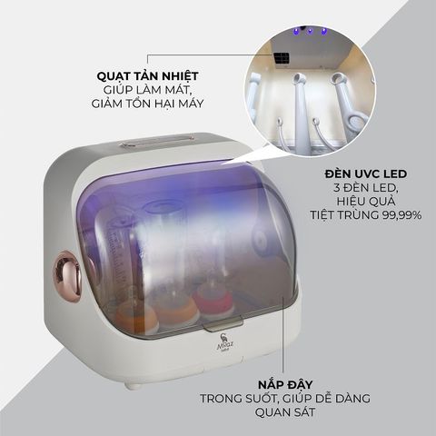 Máy Úp Bình Sữa Tiệt Trùng Sấy Khô Tia UVC MB044 Moaz BéBé - Công Nghệ Khử Khuẩn Hiệu Quả, Giữ An Toàn Cho Bé