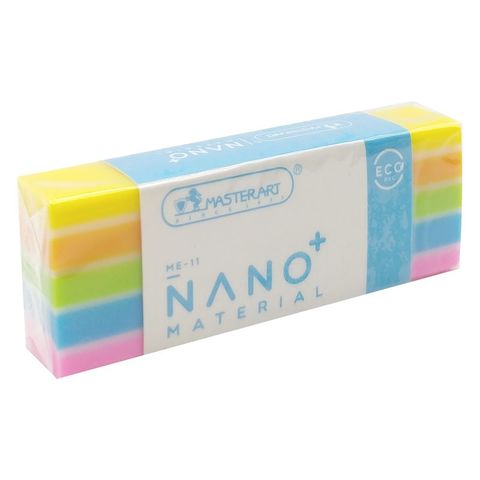 Set 10 Gôm Tẩy Màu Nano Masterart ME-11 - Gôm Học Tập An Toàn Cho Trẻ Em, Thiết Kế Tiện Dụng, Không Chất Độc Hại