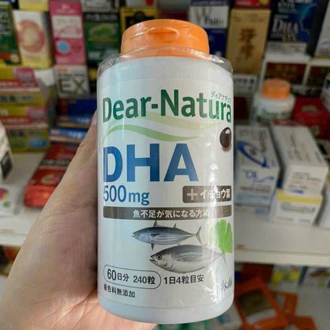 Viên Uống Bổ Não Asahi Dear-Natura DHA 500mg - Tăng Cường Trí Nhớ, Hỗ Trợ Tập Trung, Lọ 240 Viên Nhật Bản