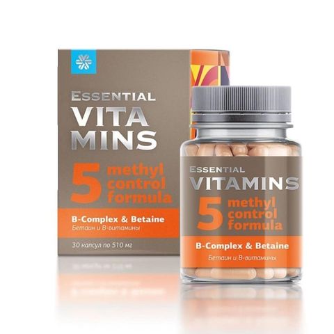Viên uống B-complex và Betaine Siberian Wellness - Hỗ trợ tim mạch, tăng cường sức khỏe, 30 viên/hộp