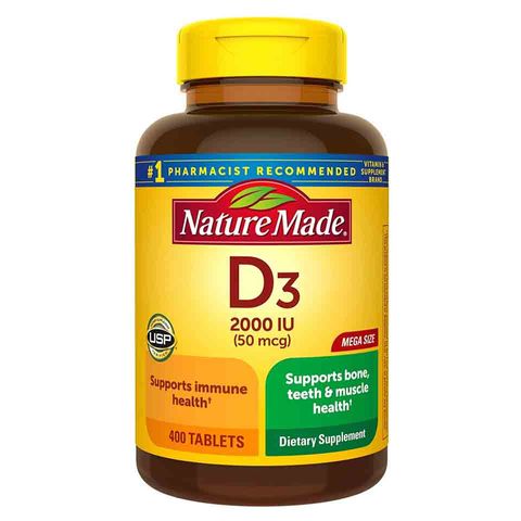Viên Uống Vitamin D3 Nature Made 50 mcg 2000 IU - Tăng Cường Sức Khỏe Xương Răng, Hỗ Trợ Hấp Thụ Canxi, Giải Pháp Bổ Sung Thiết Yếu