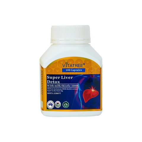 Viên Uống Vitatree Super Liver Detox 100 Viên - Hỗ Trợ Bổ Gan, Thanh Lọc Cơ Thể, Chiết Xuất Cây Kế Sữa, Tăng Cường Hệ Tiêu Hóa