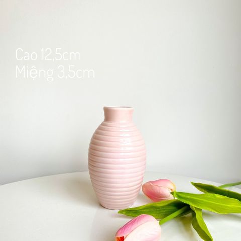 Bình Hoa Mini Bát Tràng Men Bóng Hồng Pastel - Trang Trí Nghệ Thuật Cho Không Gian Nội Thất Sang Trọng