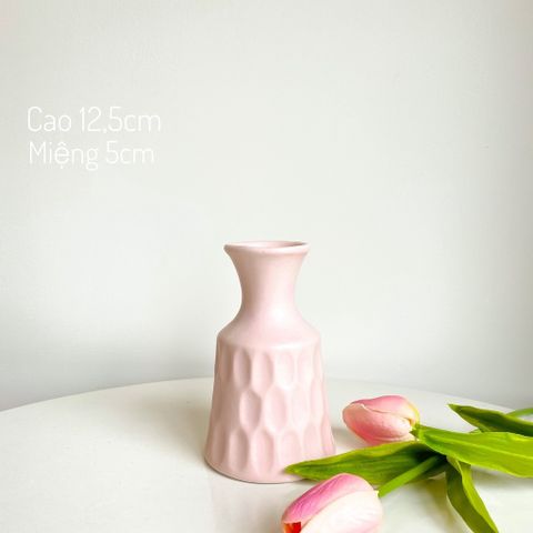 Bình Hoa Mini Bát Tràng Men Bóng Hồng Pastel - Trang Trí Nghệ Thuật Cho Không Gian Nội Thất Sang Trọng