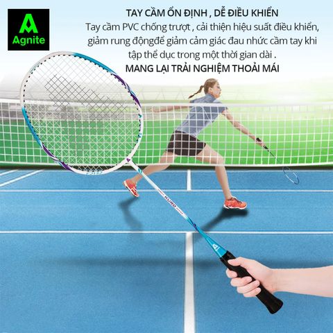 Bộ 2 Vợt Cầu Lông Agnite F2132 Khung Carbon Siêu Nhẹ - Tay Cầm Da PU Chống Trượt, Phù Hợp Người Mới Chơi
