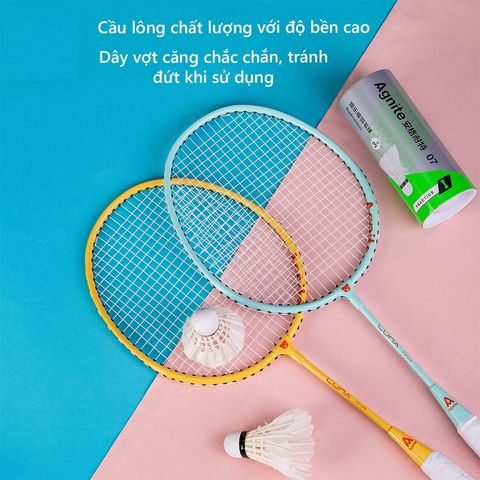 Bộ 2 Vợt Cầu Lông Trẻ Em Agnite F2125 - Khung Kim Loại Bền Chắc, Siêu Nhẹ, Tay Cầm Chống Trượt, Dành Cho Các Bé Yêu Thích Thể Thao