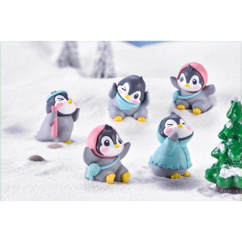 Bộ 6 Tượng Chim Cánh Cụt Đáng Yêu Trang Trí Tiểu Cảnh - Đồ Trang Trí Nhà Cửa Ngộ Nghĩnh, Phong Cách Sinh Động