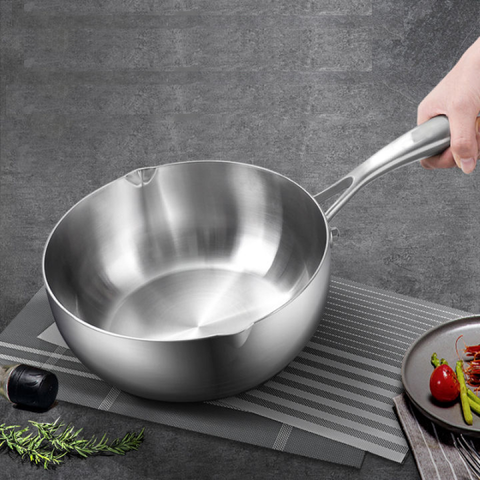 Chảo inox nguyên khối Seka 5 lớp sâu lòng - Dùng cho mọi loại bếp, chiên xào tiện lợi, chất lượng cao cấp, bền bỉ và an toàn sức khỏe.