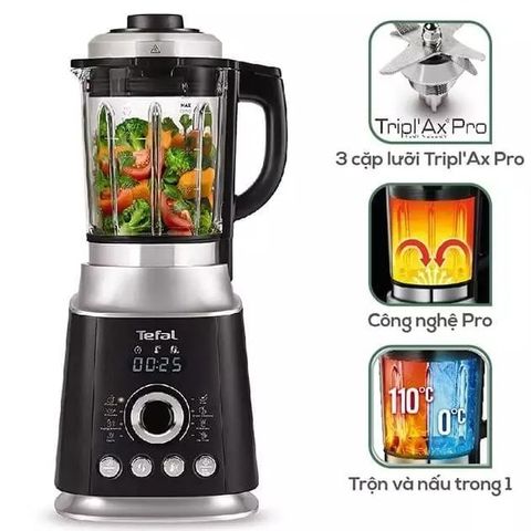 Máy làm sữa hạt Tefal BL962B 1300W - Thiết kế hiện đại 6 lưỡi xay nhanh, chất liệu cao cấp, đồ gia dụng tiện lợi cho gia đình