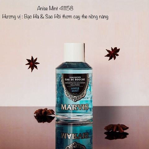 Nước Súc Miệng Marvis Anise Mint 120ml - Sảng Khoái, Làm Trắng Răng, Không Chứa Cồn - Chăm Sóc Răng Miệng Từ Ý