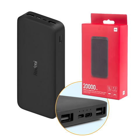 Pin Sạc Dự Phòng Xiaomi Redmi 20000mAh - Sạc Nhanh 18W, 2 Cổng USB, Thiết Kế Gọn Nhẹ, Dùng Được Trên Máy Bay