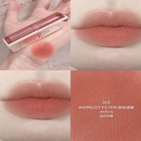Son thỏi lì 3CE Blur Matte Lipstick Apricot Filter màu cam san hô - Chất son mềm mịn, bám màu lâu, Che phủ rãnh môi hoàn hảo, Sản phẩm làm đẹp nữ giới.