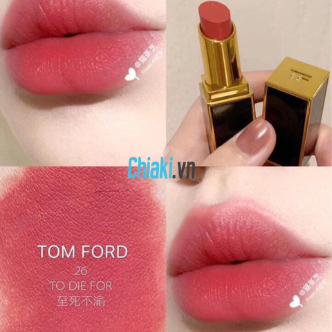 Son Tom Ford Lip Color Satin Matte 26 To Die For - Hồng Đất Chất Son Mềm Mịn, Bám Màu Lên Đến 8 Giờ, Lớp Son Sang Trọng Cho Phái Đẹp