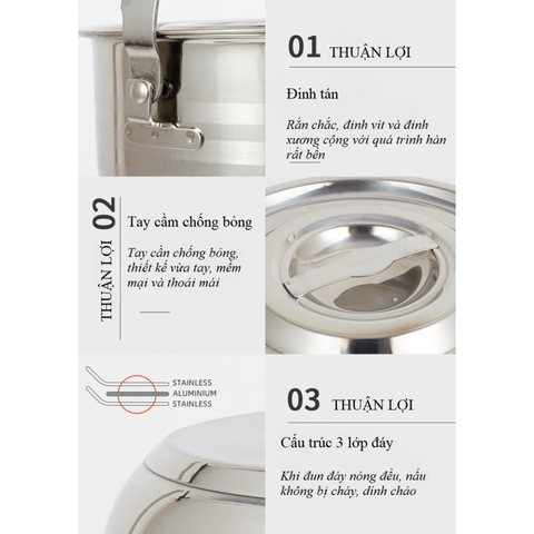 Bộ 4 Nồi Inox Dã Ngoại Xếp Gọn Đa Năng - Thiết Kế Tiện Dụng, Dùng Cho Tất Cả Các Loại Bếp Cắm Trại, Du Lịch, Picnic
