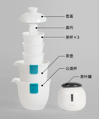 Bộ ấm chén pha trà gốm sứ dã ngoại xếp gọn - Thiết kế nhẹ nhàng, túi đựng tiện lợi cho picnic và du lịch, thưởng trà mọi lúc mọi nơi