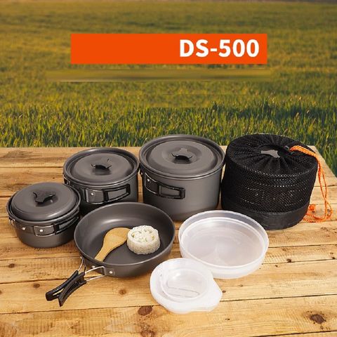 Bộ Nồi Chảo Cắm Trại 5-6 Người AoTu DS-500 - 13 Món Nhôm Chịu Nhiệt, Đồ Dùng Dã Ngoại Hoàn Hảo Cho Gia Đình và Bạn Bè