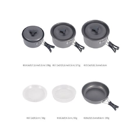 Bộ Nồi Chảo Cắm Trại 5-6 Người AoTu DS-500 - 13 Món Nhôm Chịu Nhiệt, Đồ Dùng Dã Ngoại Hoàn Hảo Cho Gia Đình và Bạn Bè