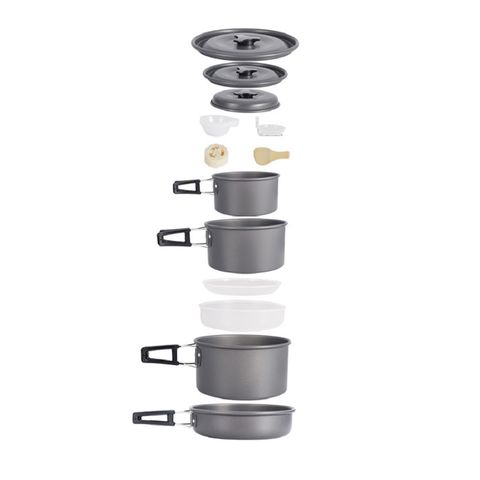 Bộ Nồi Chảo Cắm Trại 5-6 Người AoTu DS-500 - 13 Món Nhôm Chịu Nhiệt, Đồ Dùng Dã Ngoại Hoàn Hảo Cho Gia Đình và Bạn Bè