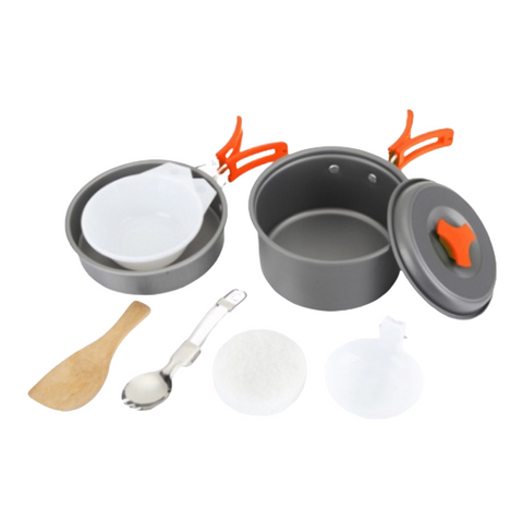 Bộ Nồi Chảo Cắm Trại Gấp Gọn 8 Món AoTu AT6385 - Chất Liệu Nhôm Cao Cấp, Thiết Kế Tiện Lợi Cho Đi Du Lịch & Dã Ngoại