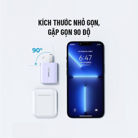 Củ sạc nhanh GaN 33W Remax RP-U25 - Sạc PD và QC 3.0 chuẩn kép, thiết kế gọn nhẹ, sạc siêu tốc cho mọi thiết bị điện tử