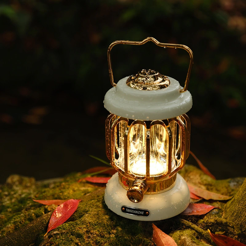 Đèn Cắm Trại Pin Sạc Kiểu Cổ Điển - Đèn Trang Trí Bàn & Treo, Chống Nước IPX4, Dimming Light Mode, Sáng Nhẹ Nhà Và Dã Ngoại