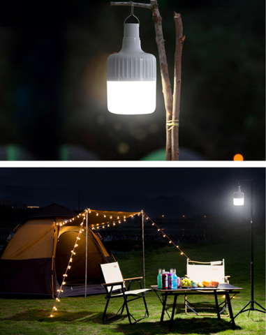 Đèn LED Cắm Trại Pin Sạc Hewolf Có Điều Khiển Từ Xa - Sạc Năng Lượng Mặt Trời, Chống Nước IP65, Đèn Di Động Dã Ngoại