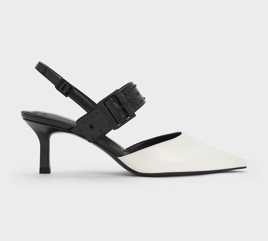 Giày Cao Gót Charles & Keith Sepphe Grommet Patent Slingback CK1-60361470 Multi