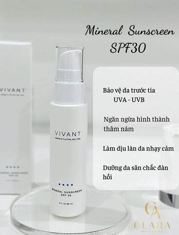 Kem Chống Nắng Vivant Mineral Sunscreen SPF30 - Bảo Vệ Da Chống UVA/UVB, Khô Nhanh, Dưỡng Ẩm, Lý Tưởng Cho Hoạt Động Ngoài Trời