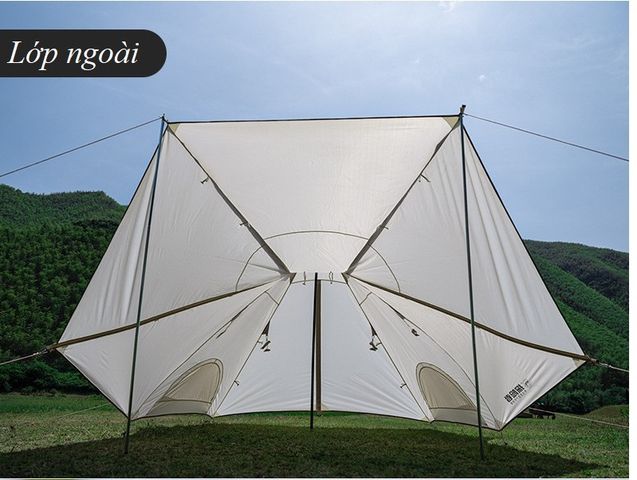 Lều Cắm Trại Kim Tự Tháp Ấn Độ 5-8 Người, Chống Tia UV, Thiết Kế Thoáng Khí, Phù Hợp Đi Dã Ngoại, Du Lịch