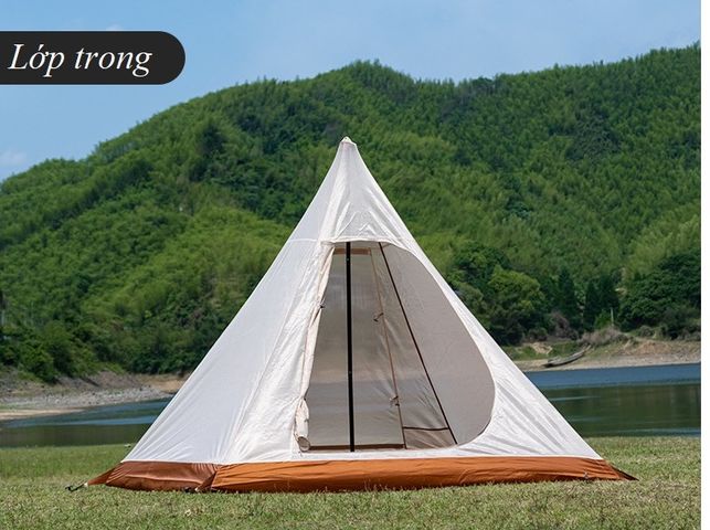 Lều Cắm Trại Kim Tự Tháp Ấn Độ 5-8 Người, Chống Tia UV, Thiết Kế Thoáng Khí, Phù Hợp Đi Dã Ngoại, Du Lịch