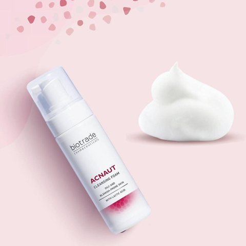 Sữa Rửa Mặt Tạo Bọt Biotrade Acnaut Cleansing Foam 150ml - Dành Cho Da Mụn Nhạy Cảm, Chứa 2% Axit Lactic, Làm Sạch Dịu Nhẹ, Cân Bằng Độ pH