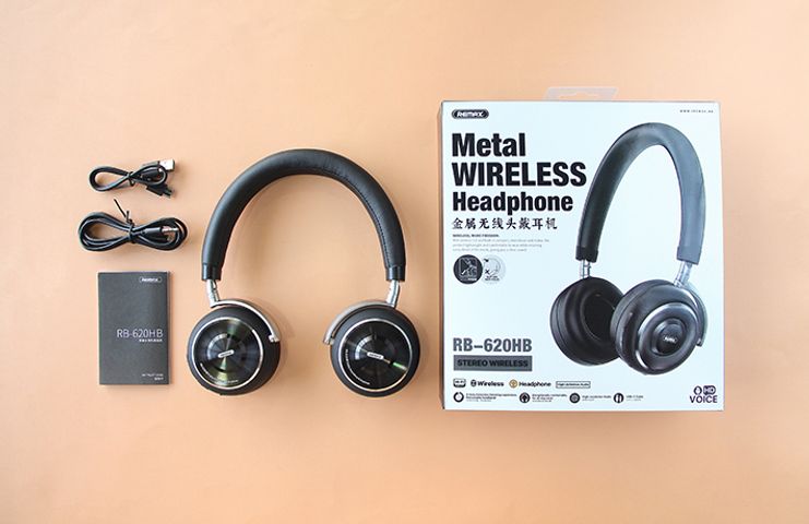 Tai nghe Bluetooth chụp tai Remax RB-620HB có mic đàm thoại - Thiết kế hiện đại, âm thanh sống động, thời gian sử dụng 18 giờ