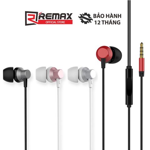 Tai nghe Remax Metal RM-512 có dây - Thiết kế in-ear tiện lợi, âm thanh HD chất lượng cao, tương thích với thiết bị điện tử phổ biến.