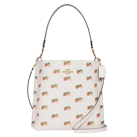 Túi Xách Coach Mollie Bucket Bag With Strawberry Print CB601 White
