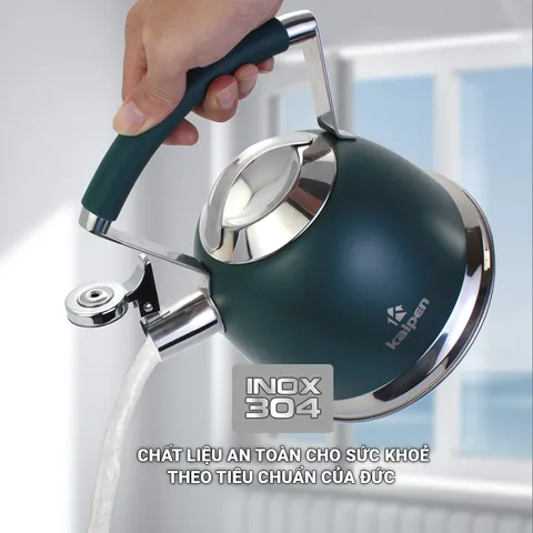 Ấm Đun Nước Inox Kalpen KK02 2.5L 5 Đáy - Bếp Ga, Bếp Điện, Bếp Từ - Thiết Kế Hiện Đại, Tiết Kiệm Năng Lượng, An Toàn Sử Dụng