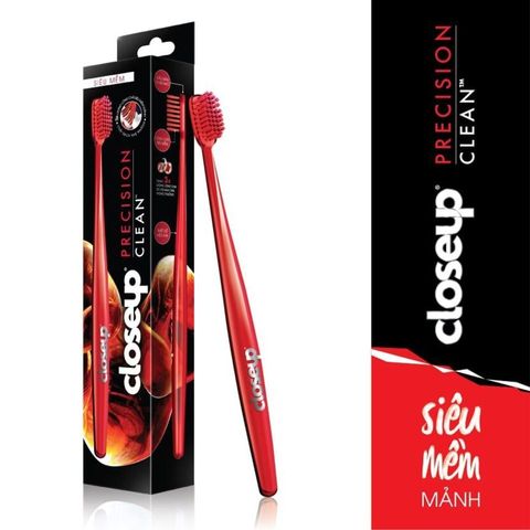 Bàn chải đánh răng Closeup Precision Clean - Siêu mềm mảnh, đầu nhỏ dễ dàng tiếp cận ngóc ngách, chăm sóc răng miệng hiệu quả từ Mỹ