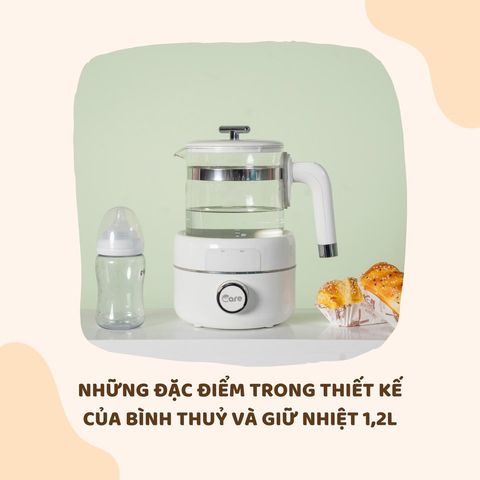 Bình thuỷ giữ nhiệt LIL Care 1,2L đa năng 800W - Đun nước siêu tốc, tùy chỉnh nhiệt độ, thích hợp cho mẹ bỉm sữa