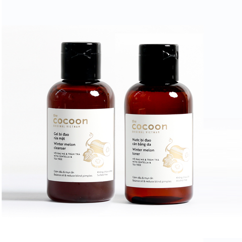 Combo Gel Rửa Mặt và Nước Cân Bằng Bí Đao Cocoon - Chăm Sóc Da Dầu Mụn Tự Nhiên, Kết Hợp Giảm Dầu, Ngăn Mụn 140ml/310ml