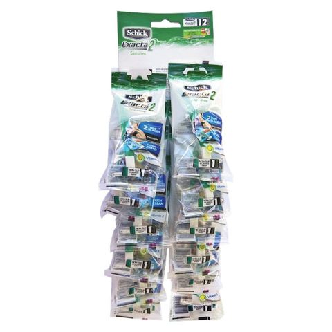 Dao Cạo Schick Exacta2 Sensitive Dùng Một Lần - Lưỡi Kép Cạo Sạch, Bảo Vệ Da, Tiện Lợi Du Lịch - Sản Phẩm Hàng Đầu Từ Mỹ
