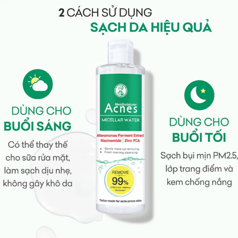 Nước Tẩy Trang Acnes 200ml - Dung Dịch Tẩy Trang Cho Da Mụn, Làm Sạch Dịu Nhẹ, Ngăn Ngừa Mụn, Chống Bụi PM2.5