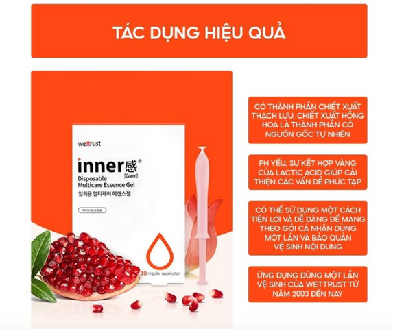 Gel Dưỡng Vùng Kín Wettrust Innergarm 1.7g - Dưỡng ẩm, Giúp Làm Sạch và Ngừa Viêm Nhiễm - Sản Phẩm Chăm Sóc Vùng Kín Hàn Quốc