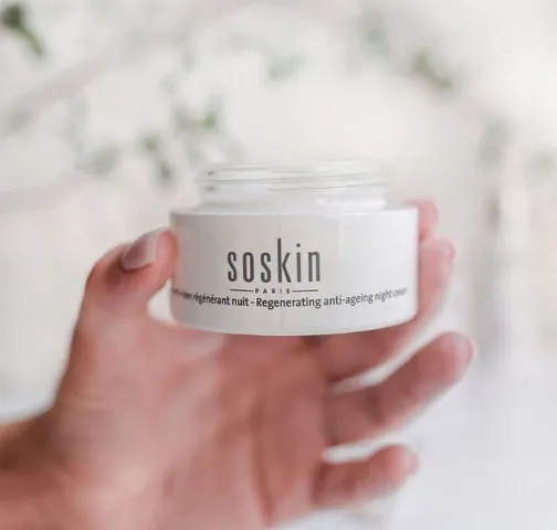 Kem Dưỡng Đêm Soskin Trẻ Hóa Da - Anti-Ageing Night Cream Chiết Xuất Từ Rau Má, Vitamin E, Bơ Hạt Mỡ 50ml