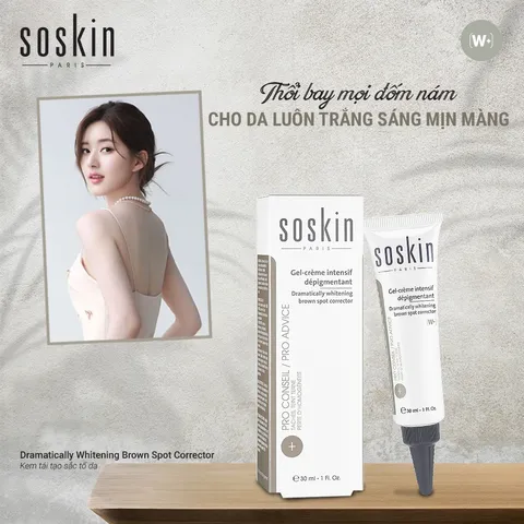 Kem Dưỡng Sáng Da Soskin 30ml - Chữa Đốm Nâu, Làm Trắng Da Tự Nhiên, Hydroquinone-Free, Giúp Da Mịn Màng Rạng Rỡ