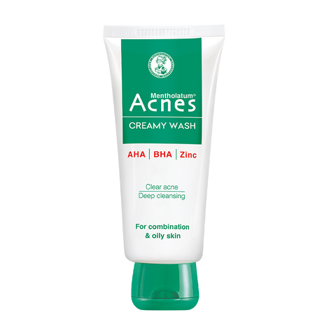 Sữa Rửa Mặt Acnes Creamy Wash 100g - Chăm Sóc Da Dầu, Ngăn Ngừa Mụn, Làm Sạch Sâu Lỗ Chân Lông, Dành Cho Da Nhờn Hỗn Hợp