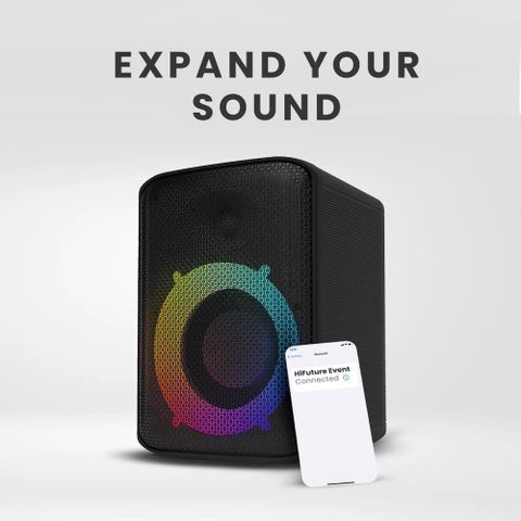 Loa Bluetooth Di Động HiFuture EVENT 80W - Âm Thanh Mạnh Mẽ, Hỗ Trợ Karaoke và Đèn LED Hiệu Ứng Phát Sáng cho Bữa Tiệc Sôi Động